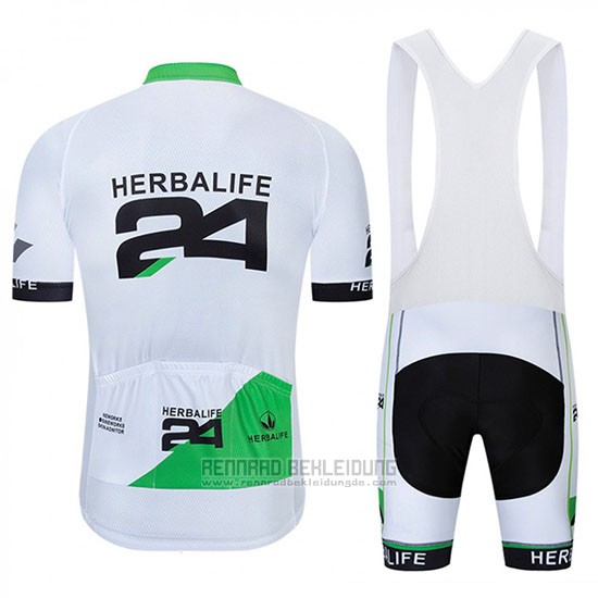 2019 Fahrradbekleidung Herbalifr 24 Wei Grun Trikot Kurzarm und Tragerhose - zum Schließen ins Bild klicken